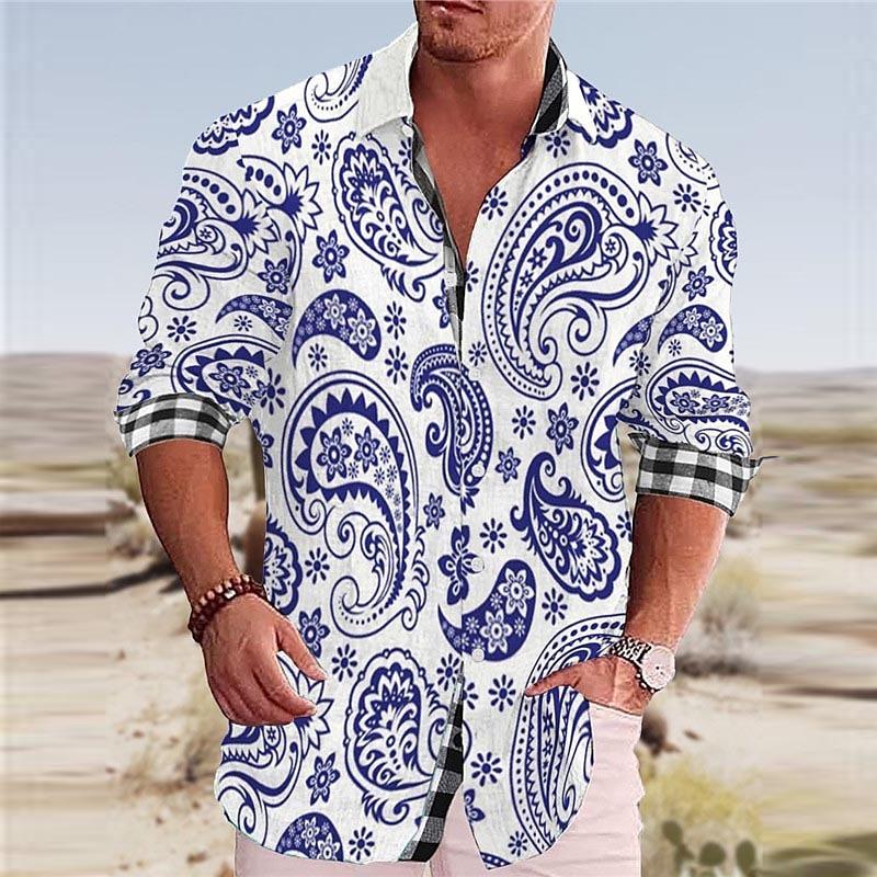 Men's Shirt Creative Colorful Floral Suit Lapel Long Sleeve Fashion Casual 2023 New Designer Design Soft Comfortable Material