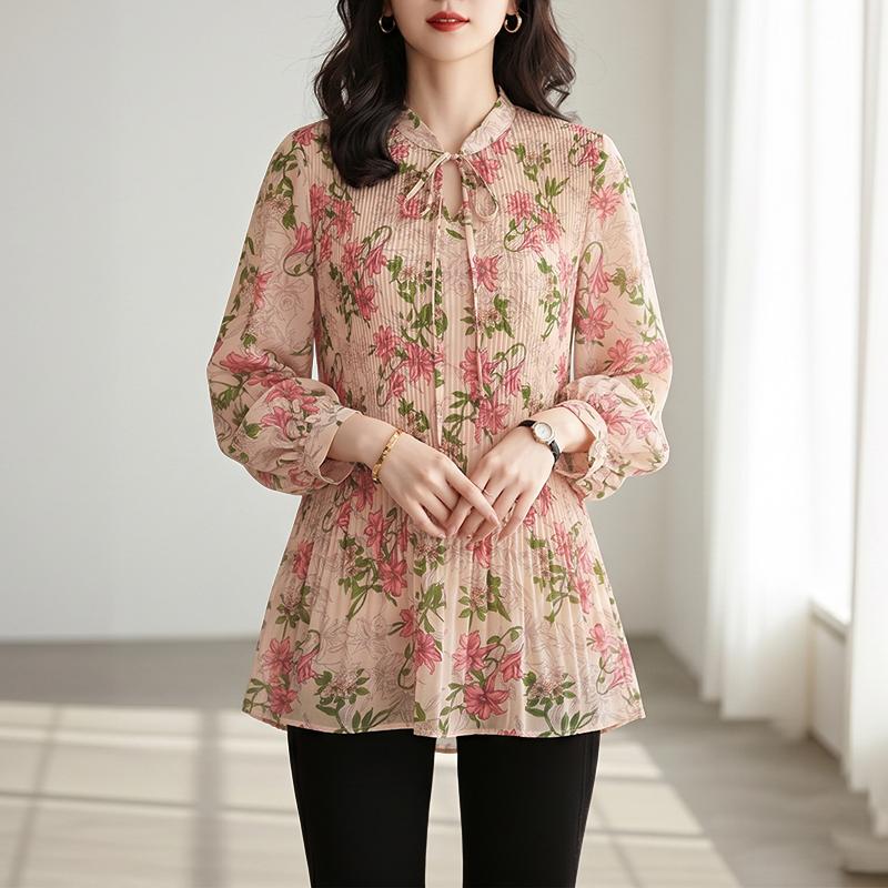 ZANZEA Women Casual Round Neck Floral Print Loose Long Sleeve Blouse XL