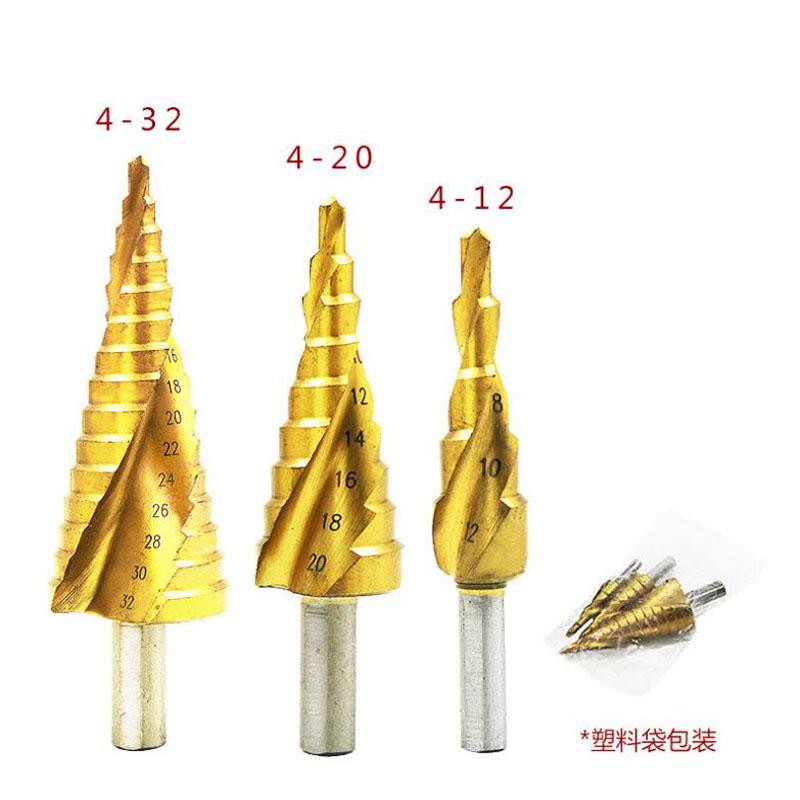 

Сверла ступенчатые HSS кобальтовые, быстрорежущая сталь, азотированные, спиральные, с треугольным хвостовиком, набор сверл конусных для металла E