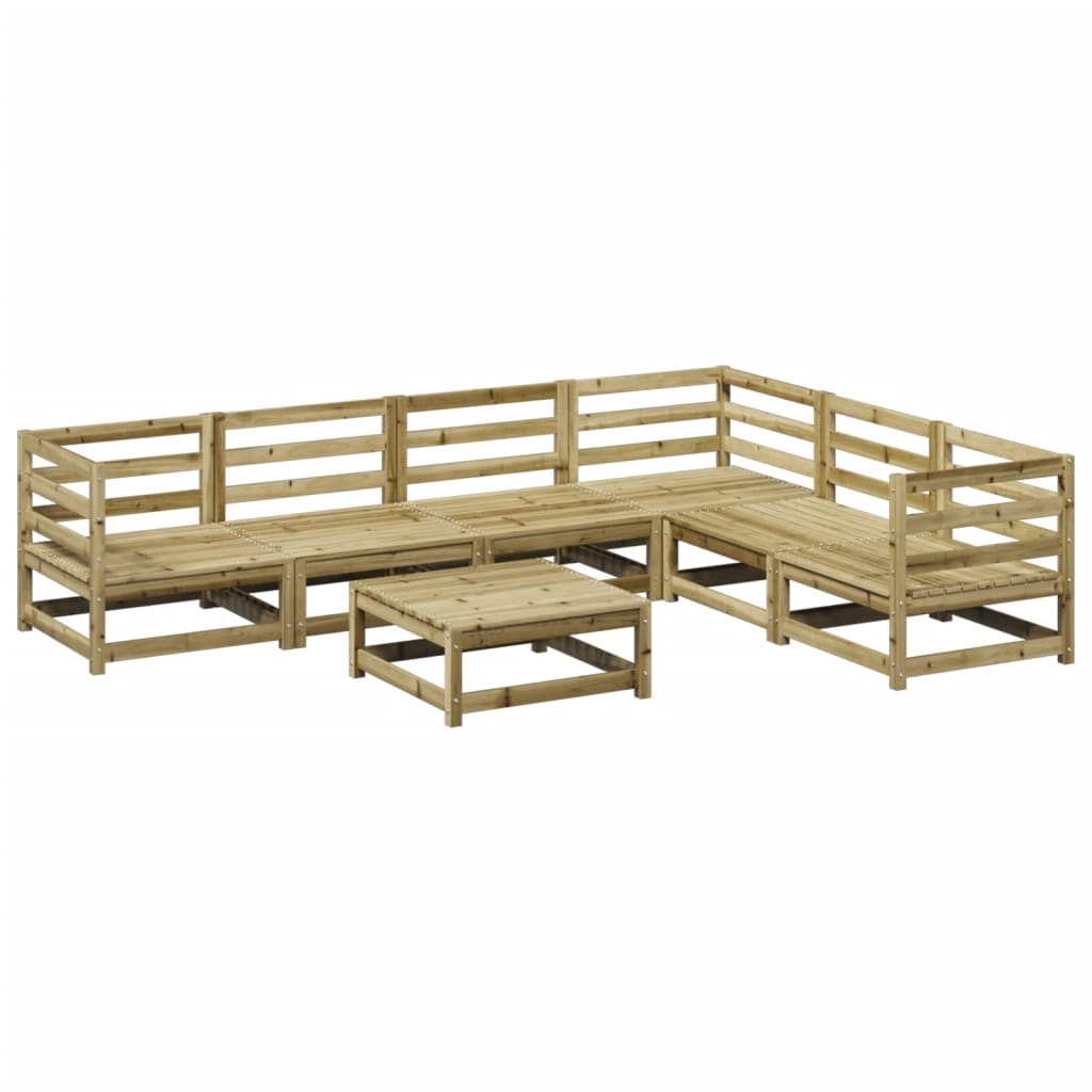 7 Piece Garden Sofa Set Pressure Treated Pine Wood