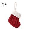 Mini Christmas Stockings Tableware Holder, Knitted Spoon Knife Fork Decorative Stocking Pendants Bag for Fireplace, Tree, Holiday Party Dinner
