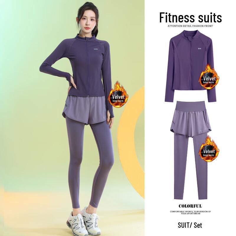 Women s Winter Fleece-Lined Running Sportswear Set L