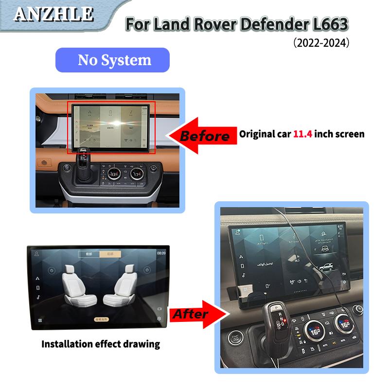 

11.4-inch curved screen For Land Rover Defender 90/110/130 L663 2020-2024 Head Unit Screen full touch Retain OEM systems