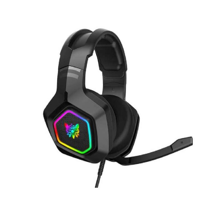 Onikuma B100 Wearable Wired Gaming Headset with Flexible Mic LED Lights Wireless  Earphone Dynamic RGB Lighting Effect 3 Mode Headphones