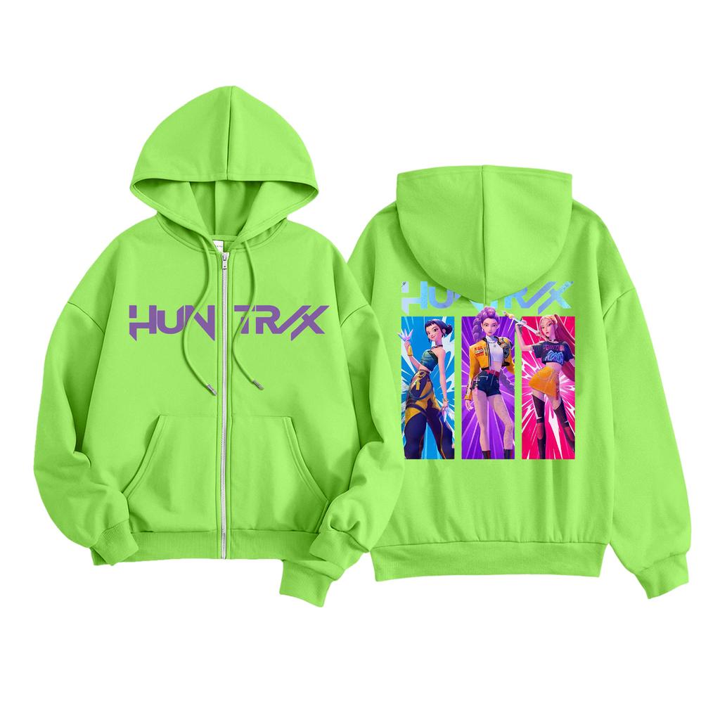 Kids Fashion Women's Lightweight Long Sleeve Zipper Hoodie Printed Hoodie With Pockets