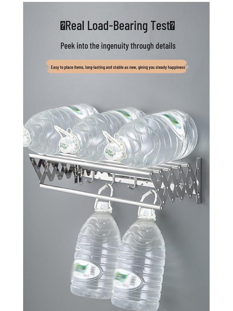 Zusammenklappbarer Teleskop-Handtuchhalter aus Edelstahl: Badezimmer- & Balkon-Wäschetrockner