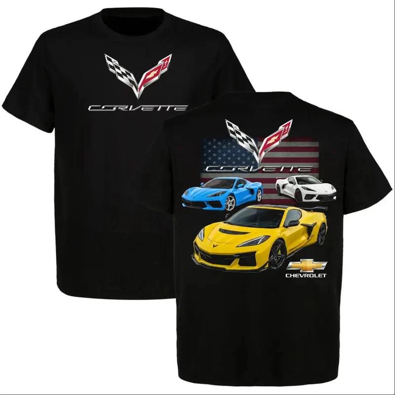 Chevy Corvette Patriotic Graphic T-shirt Vintage American Performance Car XS