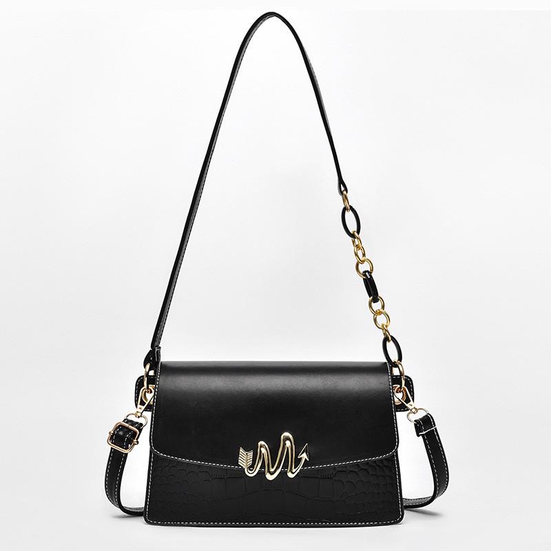 Chic New Arrival Women s Small Square Handbag Soft Pu Fashionable Shoulder Bag чёрный