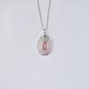 Ciondolo in Quarzo Rosa, Collana Statement, Ciondolo Fatto a Mano in Argento Sterling 925 Per Donna