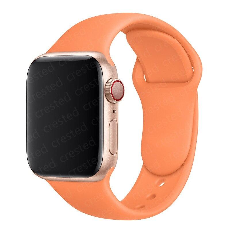 Silicone Strap For Watch Band 44mm 40mm 38mm 42mm Rubber Belt Wristband Bracelet iWatch1 2 3 4 5 Se 6 Band