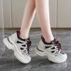 Fashion Mix Color Platform Sneakers Women Spring Pu Leather Thick Bottom Vulcanize Shoes Female Lace-Up Non-Slip Sports Shoes Ladies