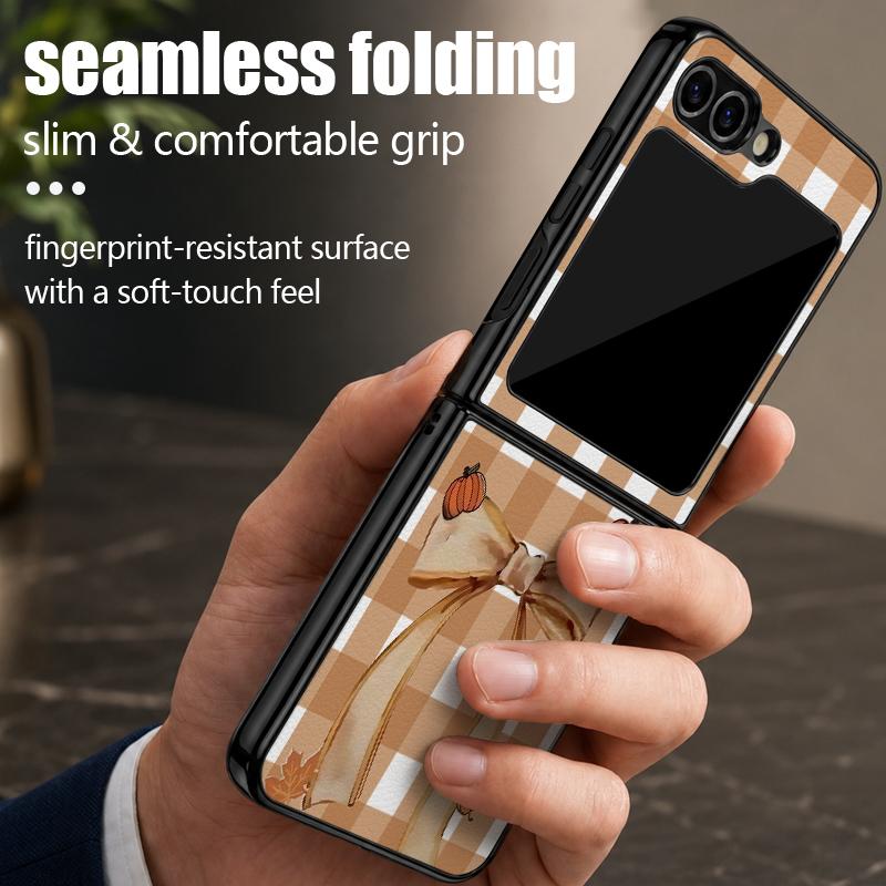 Funda de Halloween Linterna de Calabaza Fantasma Para Samsung Galaxy Z Flip 8 7 FE 6 5 4 Z Flip8 Flip7 Flip6 Flip5 Piel Híbrida de Cuero Bumper Duro de PC Cubierta