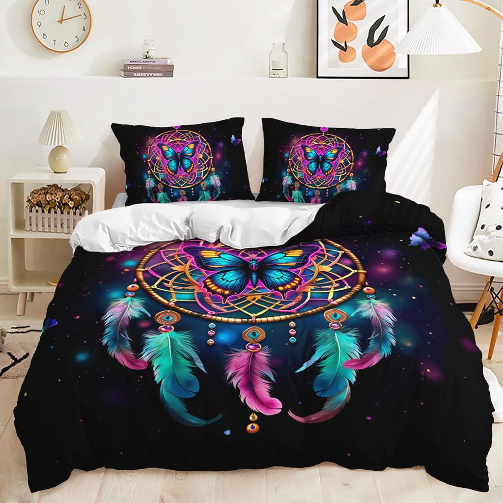 Cartoon Butterfly Down Comforter Set Bedding Set 3-piece Duvet Cover Set