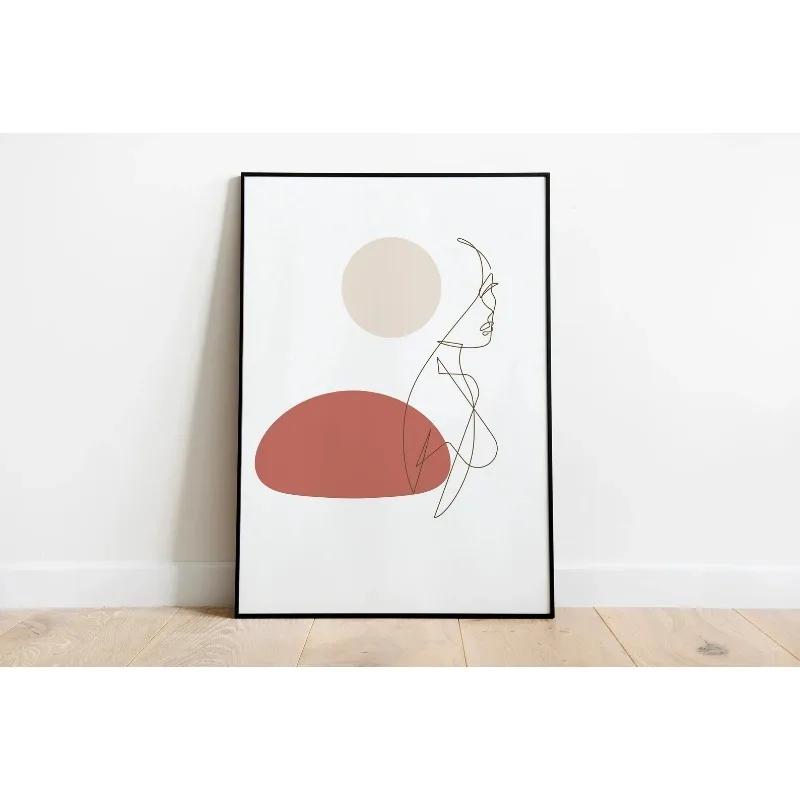 

Line Drawing Female Minimal Nordic Modern Art Home Decor Picture Posters Canvas Painting Poster Bedroom Living Sofa Wall Decor 21X30CMNo Framed