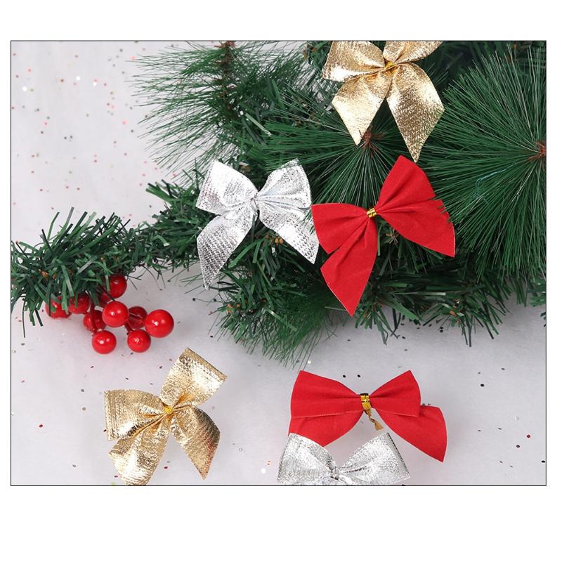 12 szt. Walentynkowych czerwonych kokard do wieńca Rustykalne kokardy na zimę Czerwona kokarda świąteczna Złocone kokardy na choinkę do dekoracji ślubnej
