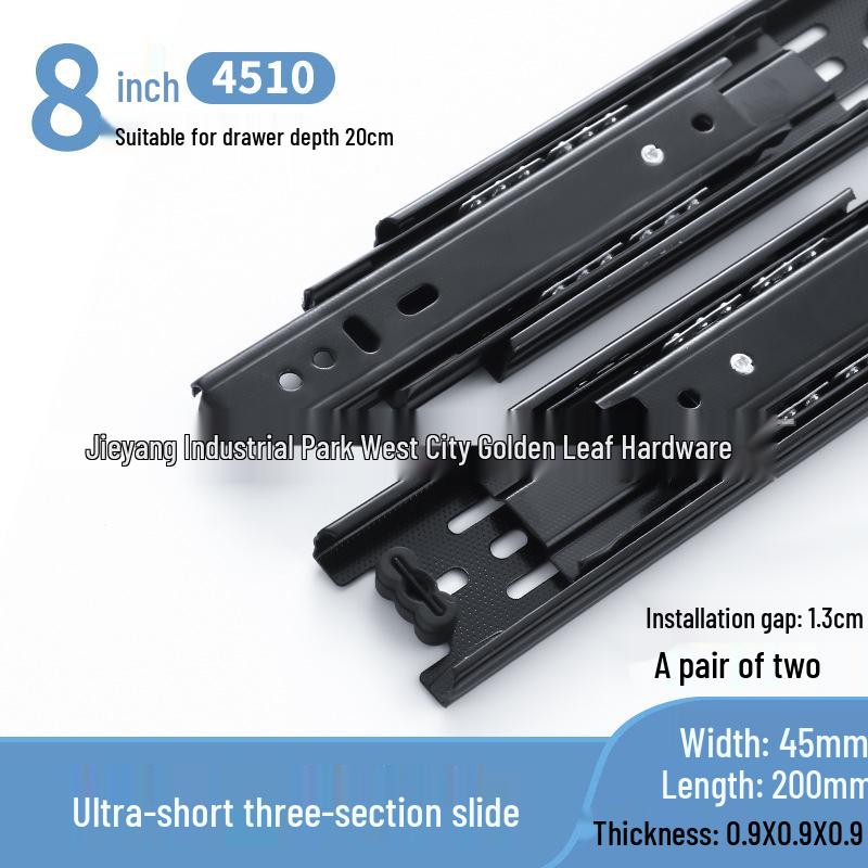 Super Short 3-Section Drawer Slides 4-6 Inch for Vanity & Jewelry Trays