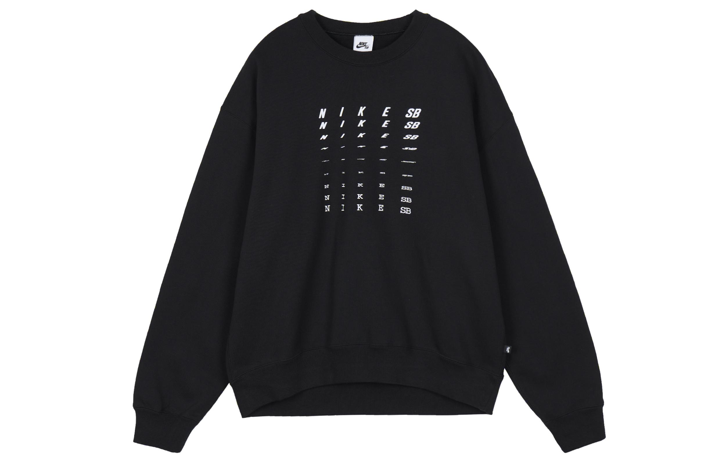 Nike Sweatshirts Unisex Black Crew Neck Thickened Regular FB8434-010 L