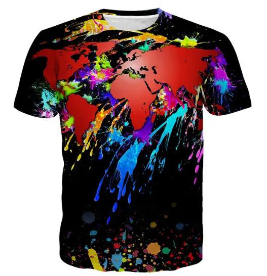 Graffiti 3D Printed T-shirts for Men, Women, Harajuku Streetwear, Androgynous Tops Supplied Directly from the Manufacturer