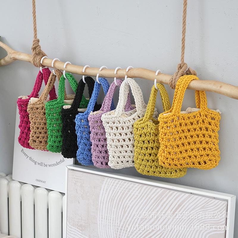 

Художественная плетеная пляжная сумка-сетка - Красочный, свежий дизайн для женщин 17cm high, 15cm wide (without lining) фиолетовый