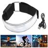 Outdoor Night Run Armband Light with LED Rechargeale Lattice Light Reflective Lattice BandWhite