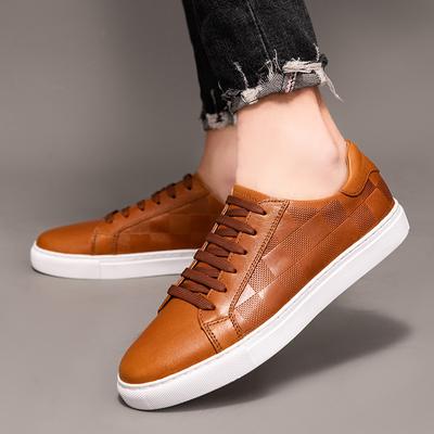 První vrstva hovězí kůže pánské boty jaro a podzim obchodní boardové boty pánské kožené embosované ležérní boty retro malé kožené boty
