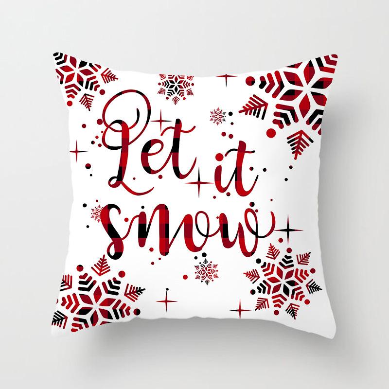 

Christmas Elk Pillowcase Living Room Home Bedroom Decoration Cushion Festive Ambience Short Plush Backrest Cover 45X45cm [without core]