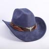 New Color Western Cowboy Hat Men's and Women's Commuting Versatile Simple Wind Wide Brim Top Hat Sun Hat