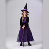 Kids Halloween Witch Costume Girls Stage Performance Dress Cosplay Party Outfit Purple
