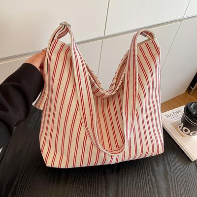 Nische Vielseitige Gestreifte Pendler-Tasche Neue Mode Lässige Ein-Schulter Studenten Umhängetasche Ausgehtasche