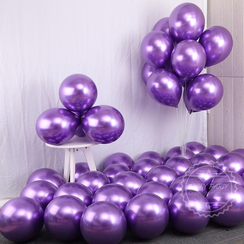 

50pcs 5/10/12/18 Inch Metal Chrome Balloons Party Decoration Latex Balloon Ultra-High Gloss Birthday Wedding Christmas Decor 5inch 50pcs