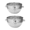 Modern Hammered Metal Ice Buckets Set Of 2 Gift Ice Container Set For Chilling Wine Beer And Cocktails At Gatherings