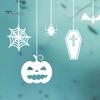 Outdoor Halloween Sticker Static Window Clings, Removable Ghost Pumpkin Bat Spider Web Stickers, No Residue Decal Self-Adhesive Glass Decor,
