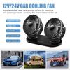 5V / 12v / 24V Car USB Fan Cooling Car Fan Dual Head Car Fan 3 Speeds Adjustable For Auto Cooler Air Fan Car Accessories Fan
