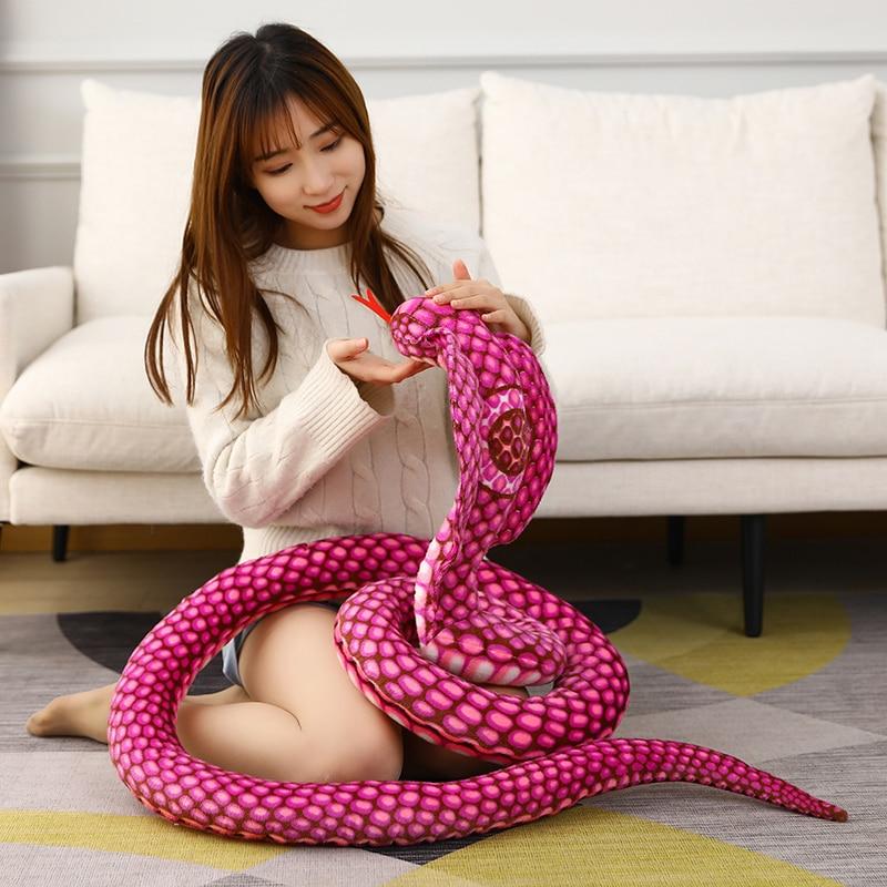 Simulation Snakes Plush Toy Giant Boa Cobra Long Stuffed Animal Snake Plushie Funny Tricky Friends Halloween Children Gift