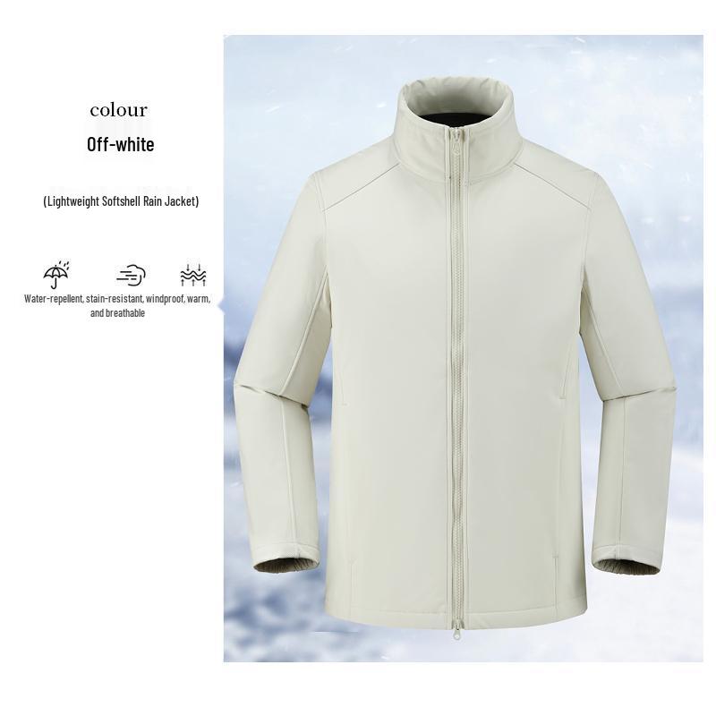 Unisex Windproof & Waterproof Softshell Jacket with Stand-up Collar - Custom Logo Embroidery Available