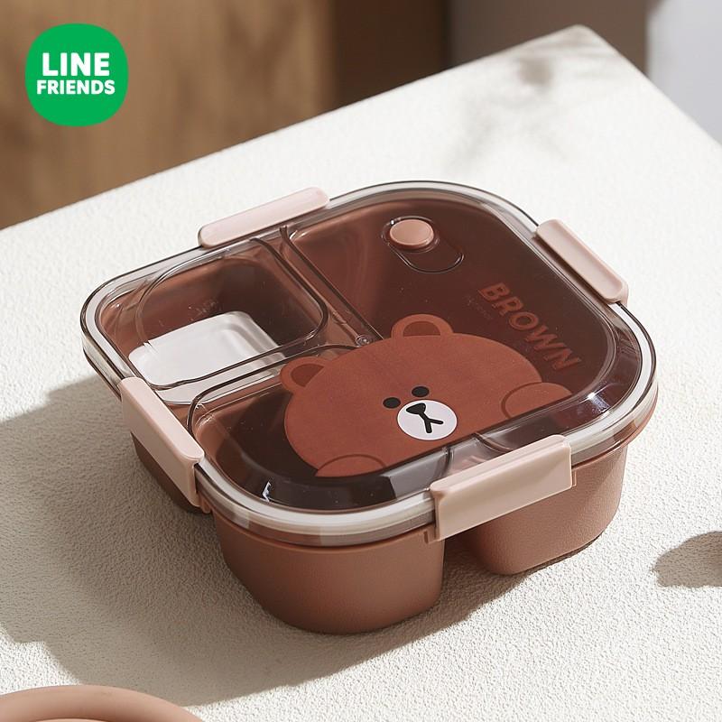 Microwave-Safe Bento Box Adults 3-Compartment Or 4-Compartment Lunch Container With Sauce Soup Compartment Plastic