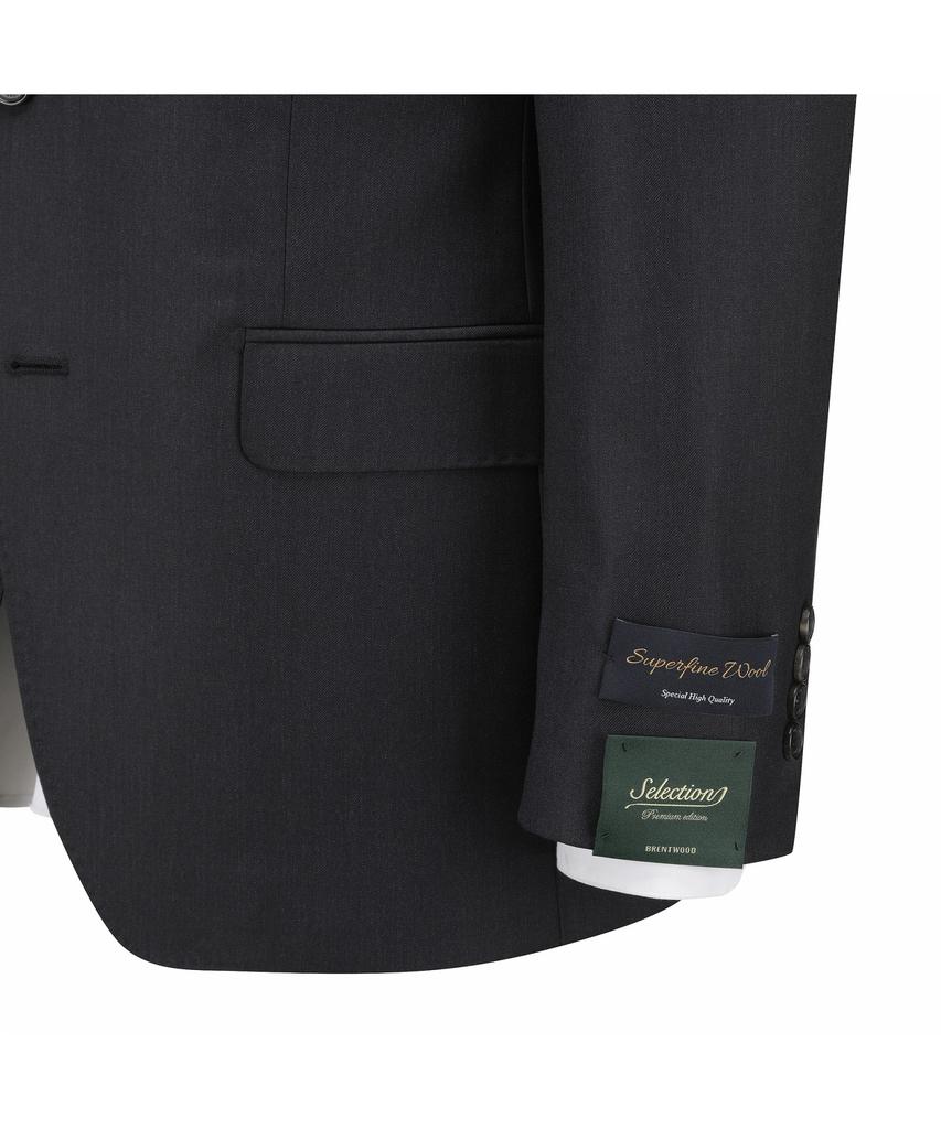 BRENTWOOD [Selection] 100% Wool Classic Suit Jacket - Dark Grey Brfba26523Gyd
