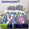 3pcs B-BLUE L-LOCK Themed Duvet Cover Set, Includes 1 Duvet Cover and 2 Pillowcases,Skin-Friendly&Comfortable Fabric,Suitable Bedding Sets