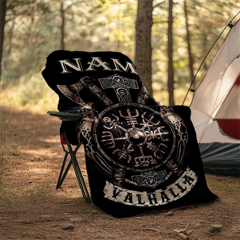 Personalized Custom Name Blanket - Viking Sign Print Design,Blanket for Sofa,Bed,Travel,Camping - Soft and Warm, Great Gift