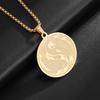 Fashion Hip Hop Stainless Steel Double Koi Fish Medal Pendant Necklace for Men and Women Fashion Lucky Jewelry Gift