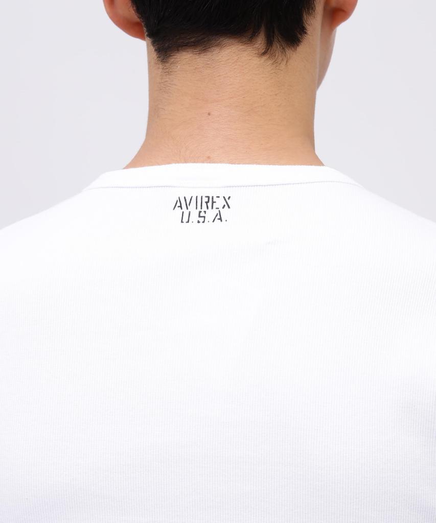 AVIREX DAILY RIB HENRY NECK TEE 6143504
