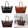 Color Simple Solid Crocodile Texture Women Large Capacity Shoulder Bag Tote