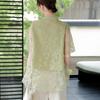 Hodo Women's Elegant Lace V-Neck Short Sleeve Top