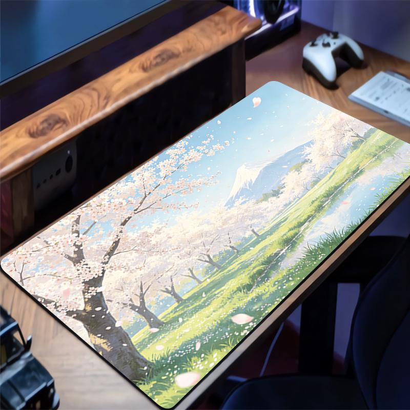 Large Gaming Mouse Pad Japanese Style Cherry Blossom Anime PC Computer Gamer Desk Mat For CS GO LOL XXL Laptop Kawaii Mousepad