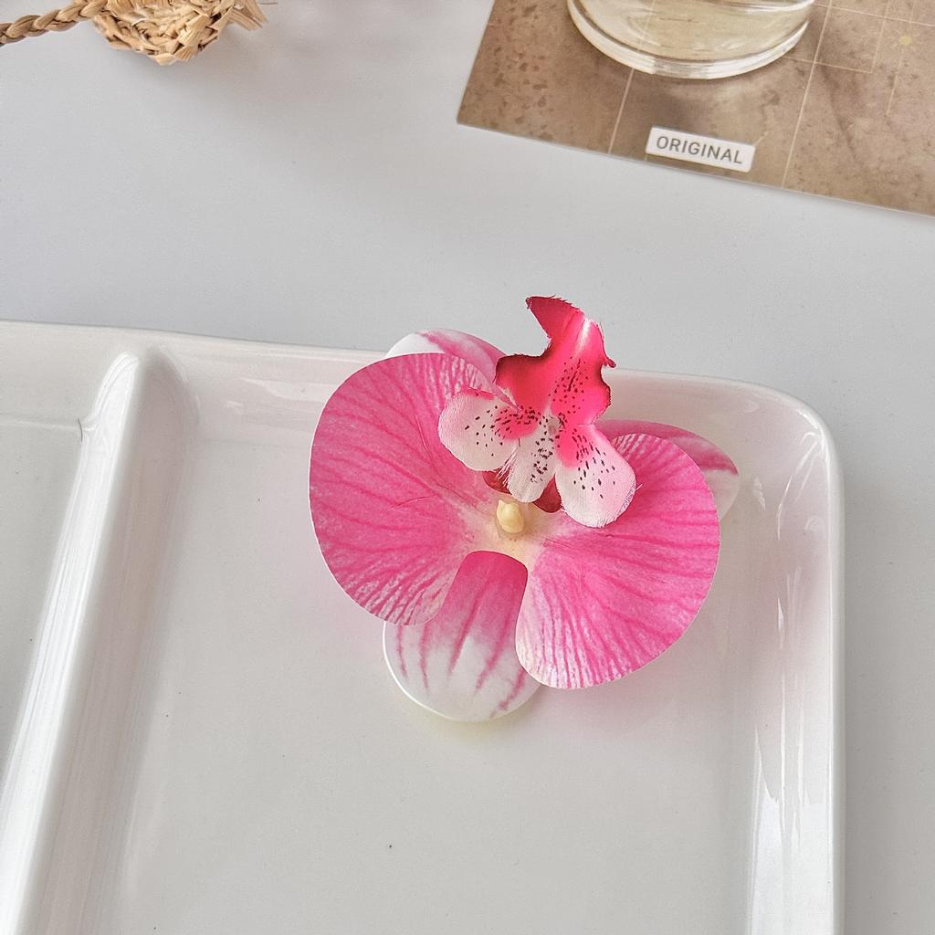 10PCS Phalaenopsis Simulated Flower Head Fake Flower Handmade DIY Decorative Hairpin Corsage Accessories Souvenir Decoration