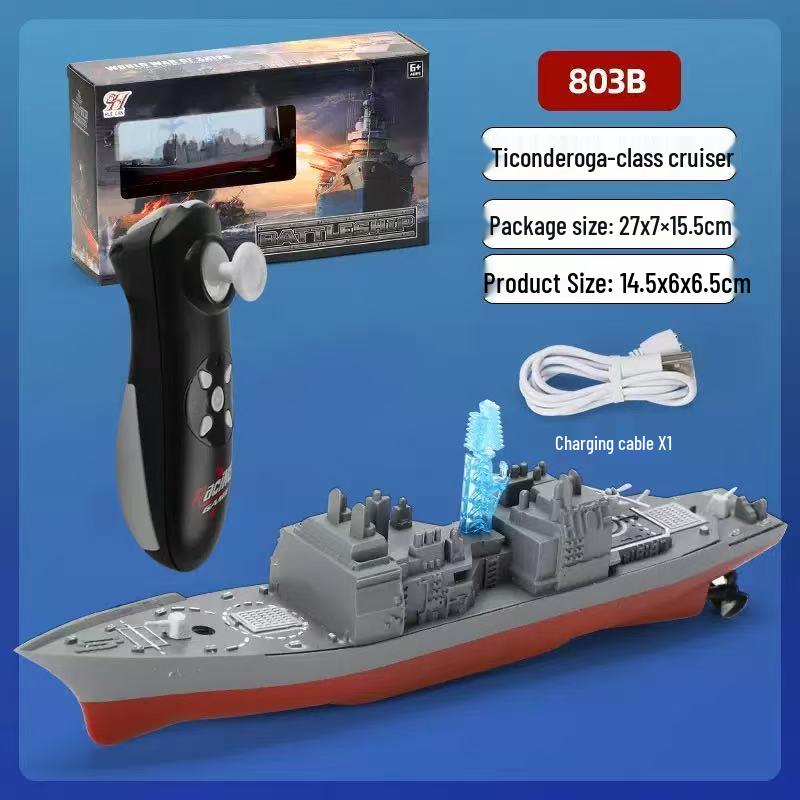 2.4G Remote Control Speedboat: High-Speed Children s Warship Model Toy