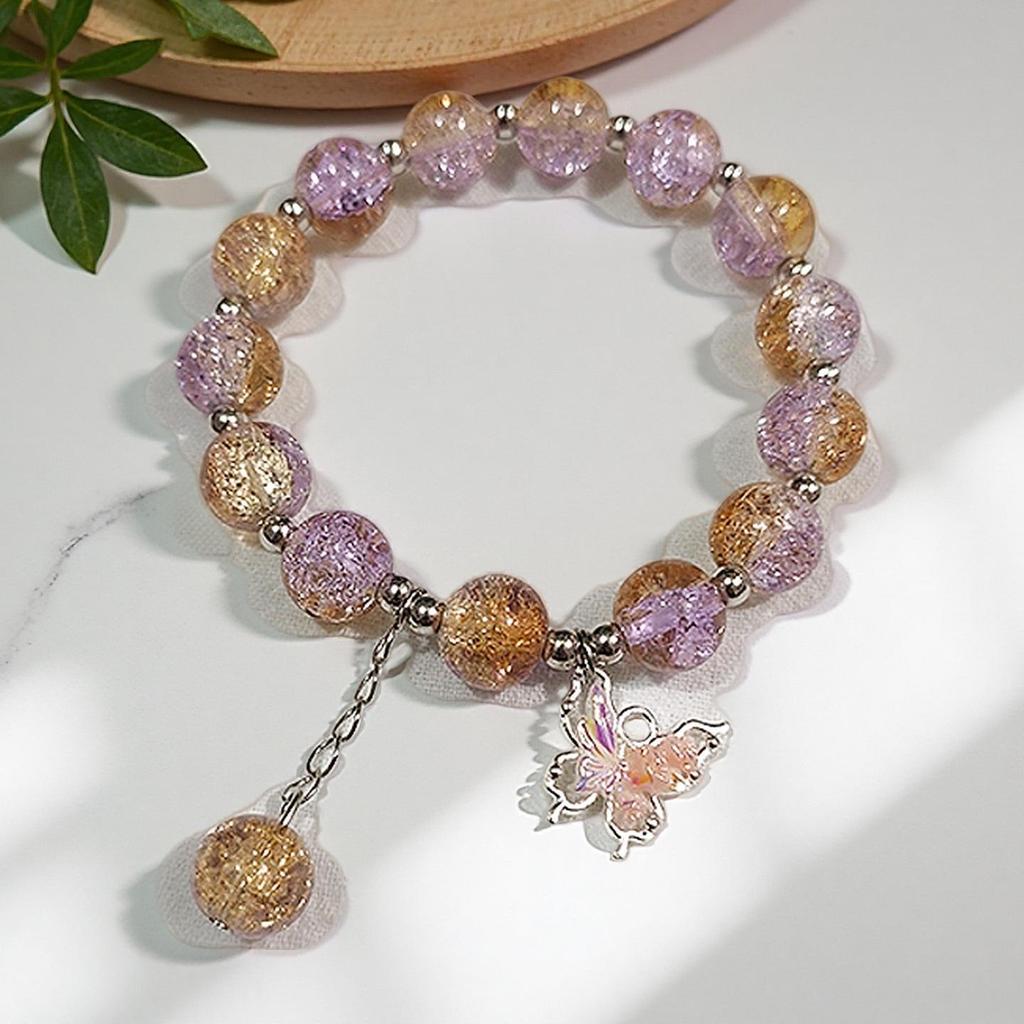 Butterfly Love Flower 10mm Handmade Beaded Bracelet - Original, Personalized, Exquisite Jewelry Gift for Friends and Newcomers