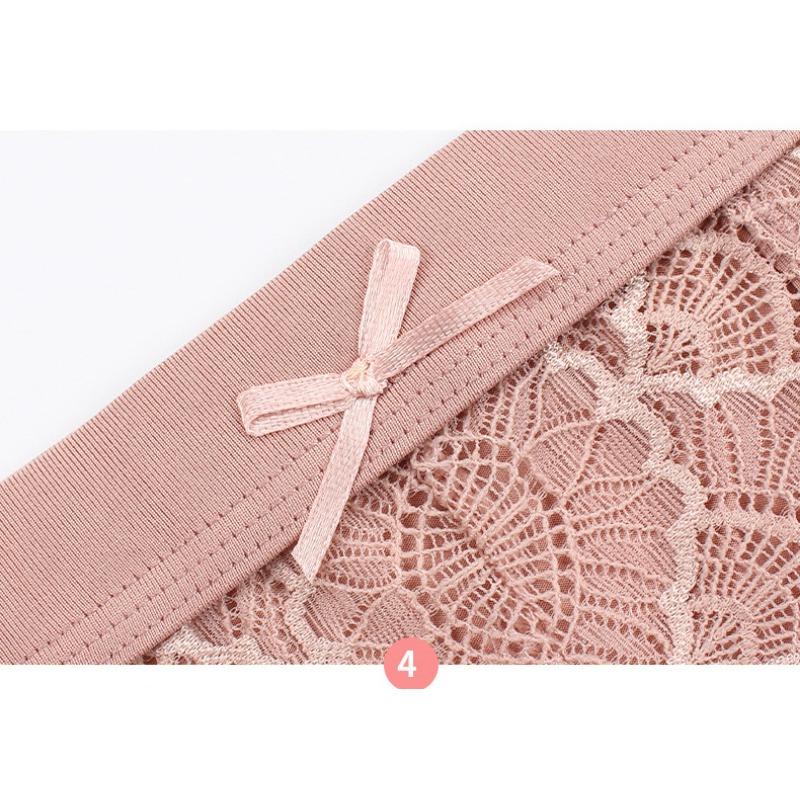 Mid Waist Sexy Lace Triangle Pantie Transparent Seamless Elastic Wide Waist Underwear Women's Triangle Panties