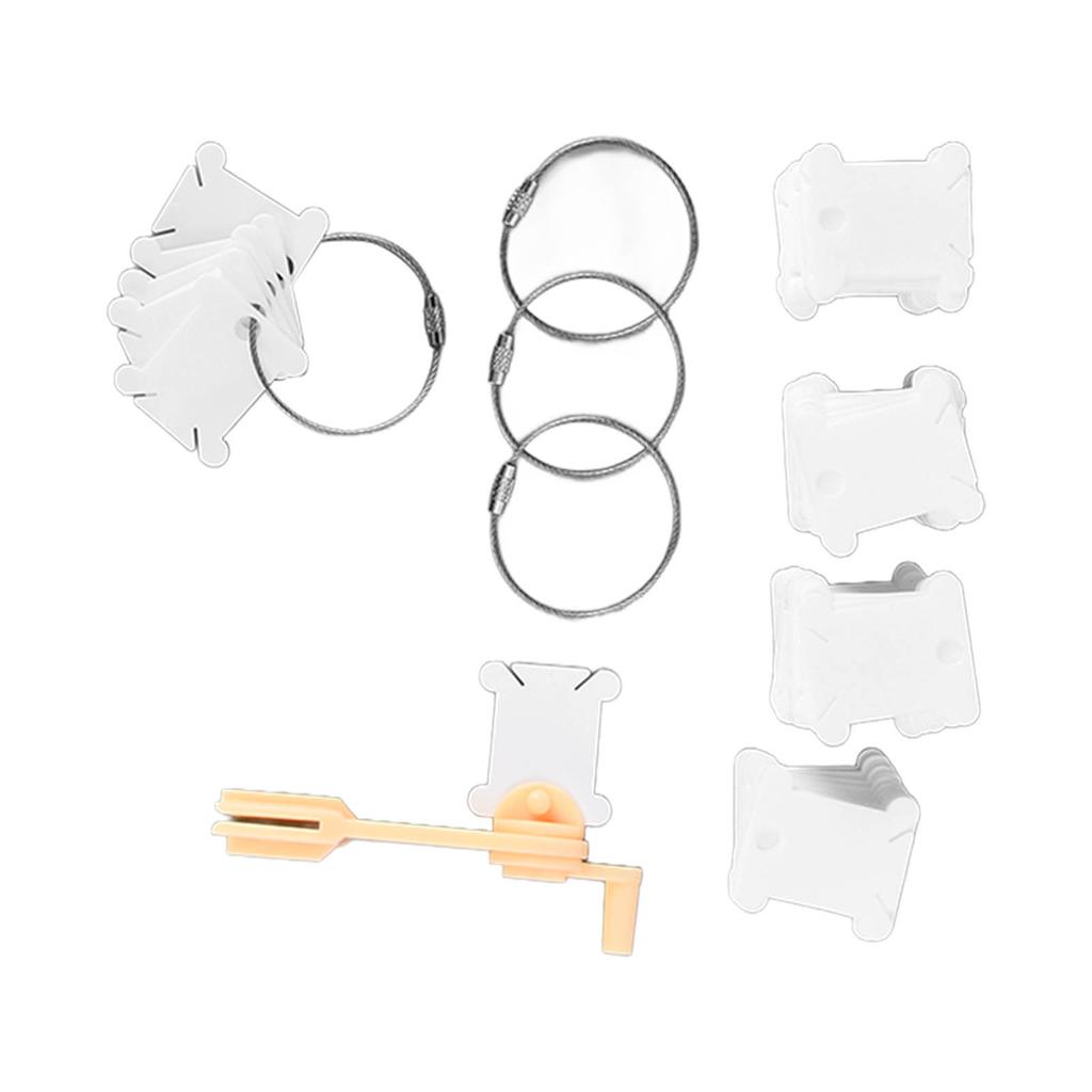 120pcs Plastic Floss Bobbins White Convenient Embroidery Thread Organizer with Manual Winding