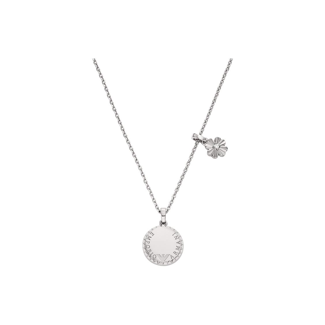 Emporio Armani Lucky Four Leaf Clover Versatile Necklace Women necklace Silver EGS3275040 Basic Packaging-Box